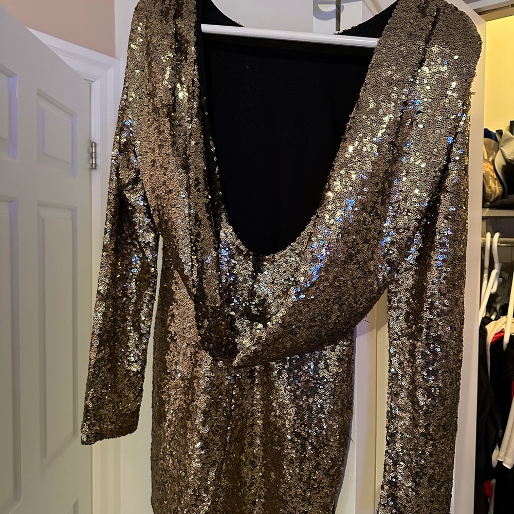 Gold Sparkly Semi-Formal Dress